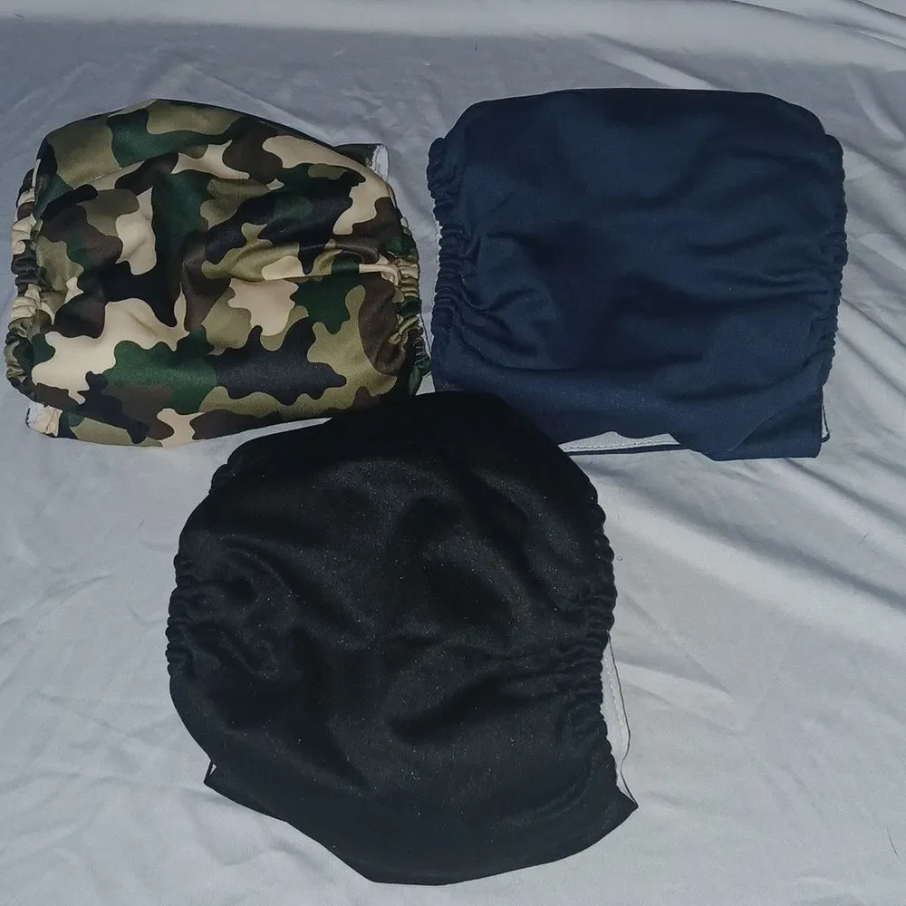 Washable Male Dog Belly Wrap, Dog Diapers Male (Black, Camo, Navy) Sz M NWOT